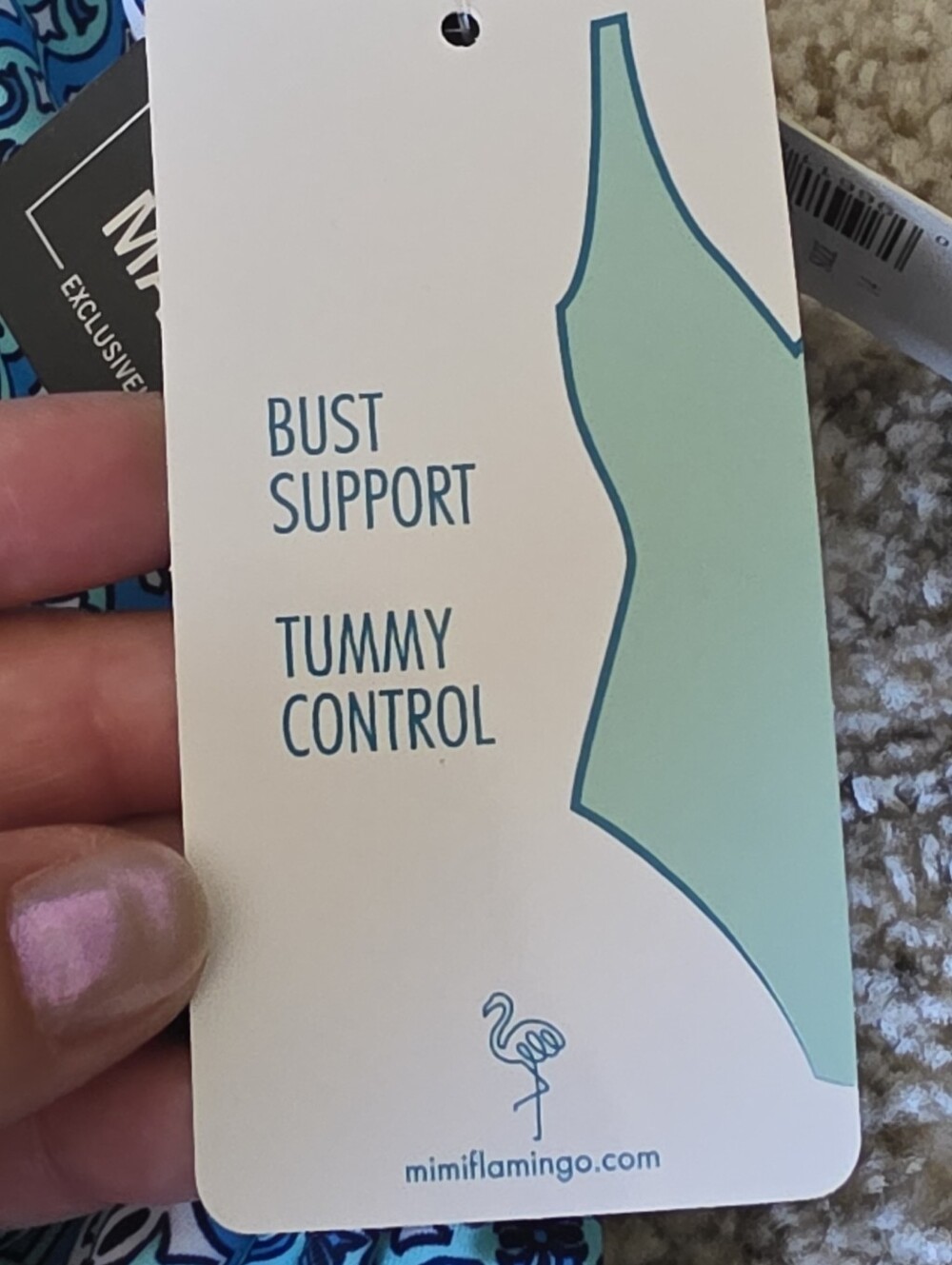 NWT Swim Solutions Blue One Piece Bathing Suit Tummy Control Bust Support Sz 14 - Picture 10 of 11
